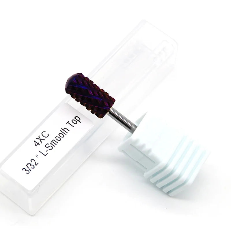 3/32'' Big Barrel Purple Vibraless Manicure Nails Drills Accessories Tungsten Carbide 4XC Nail Drill Bits