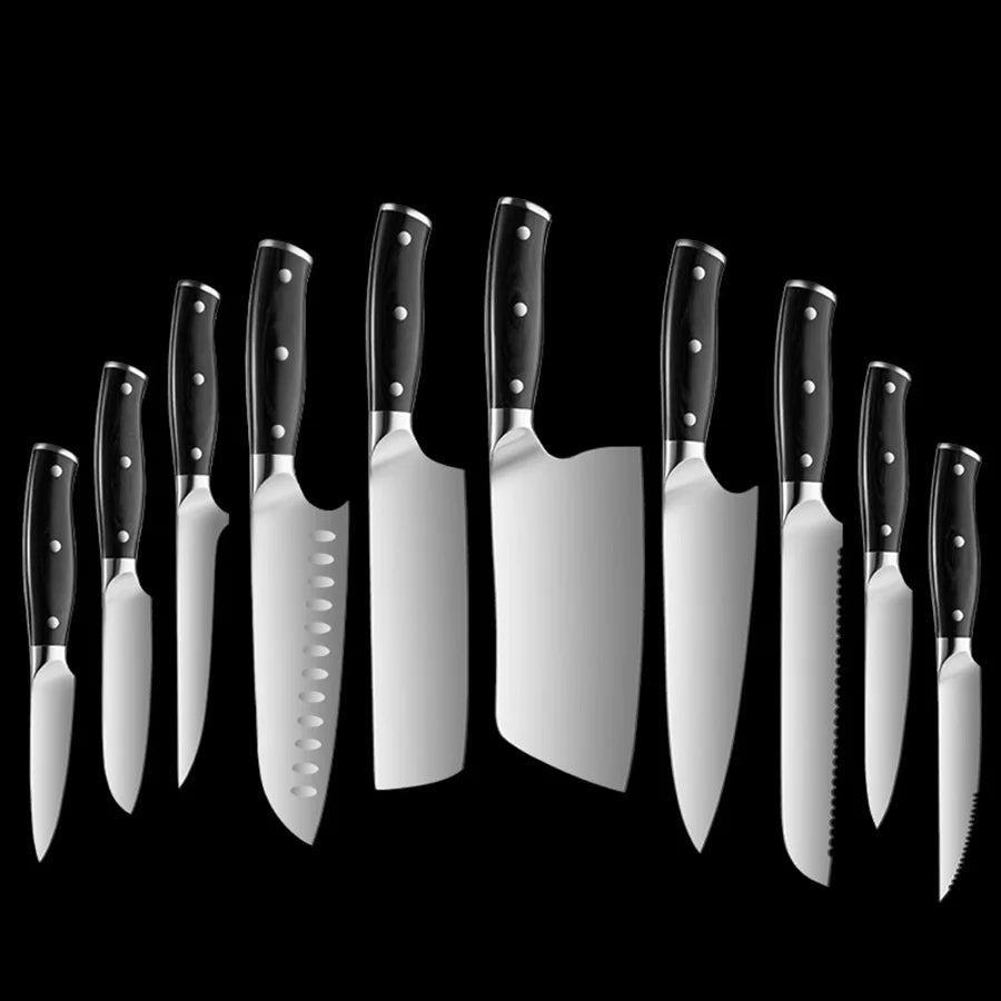 8pcs Kitchen Chef Knives Set 8 Inch Japanese 5CR15 High Carbon Stainless Steel Slicing Santoku Tool