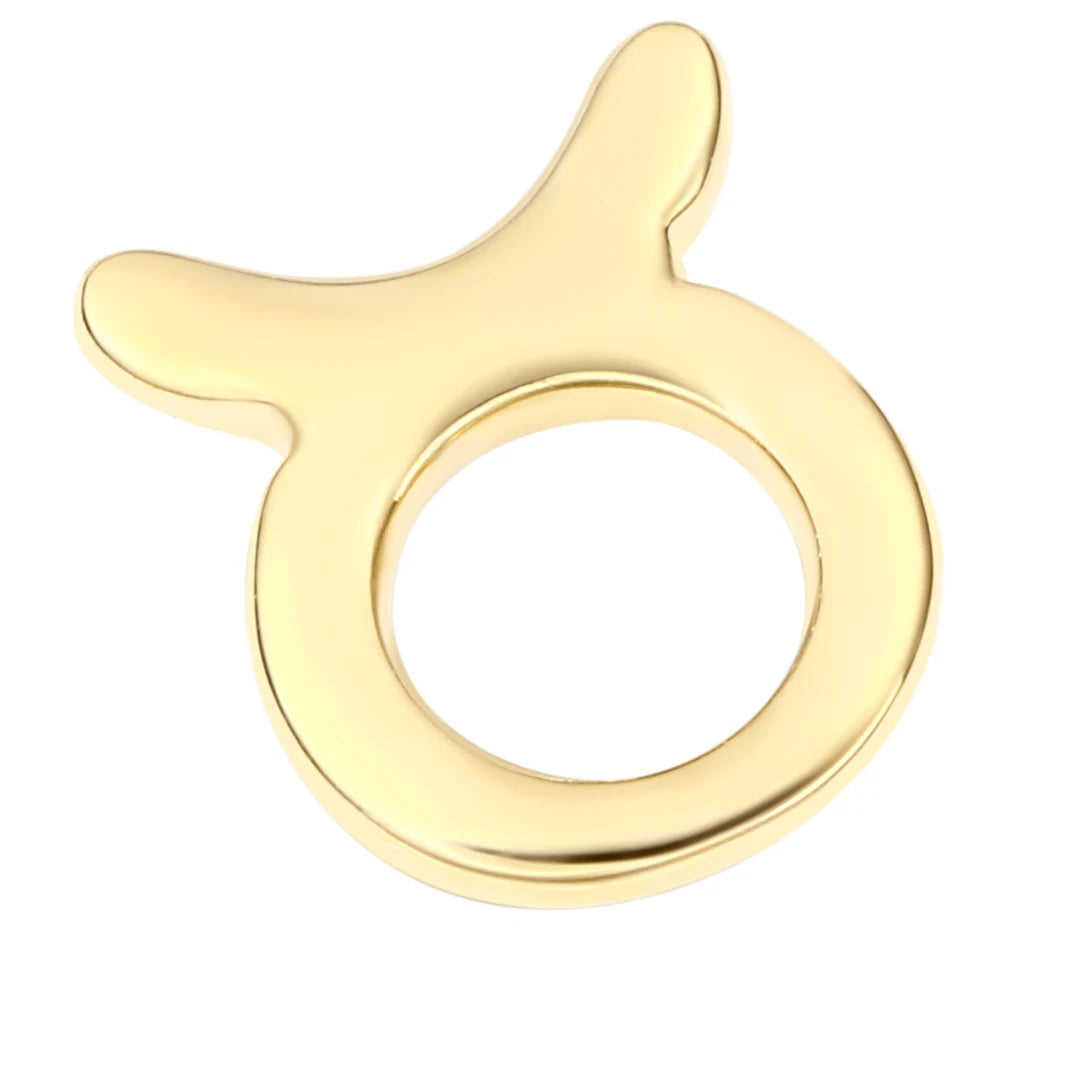 Eternal Metal 14K Solid Gold Zodiac Signs Taurus Earring& Labret Jewelry Threadless Push in  Ends Tops