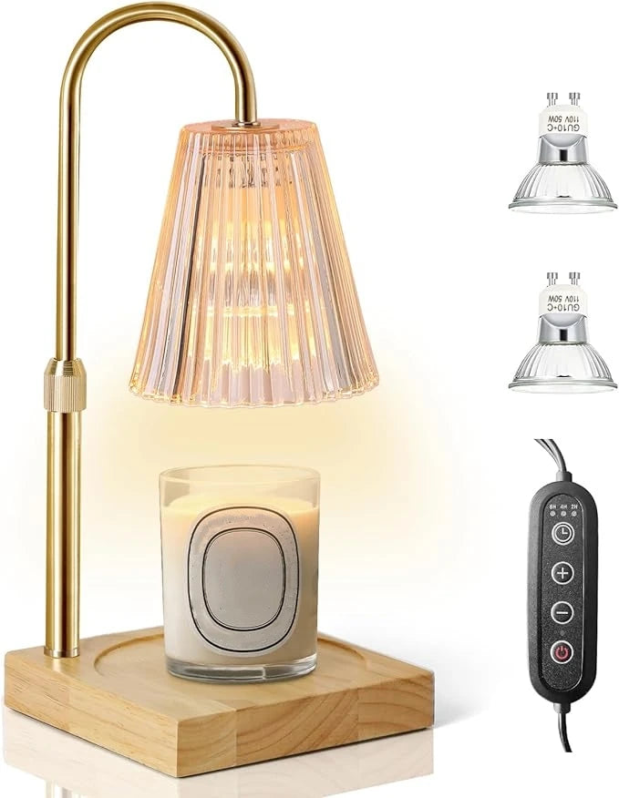 Birthday Gifts Adjustable Height Candle Warmer Lamp with Timer Dimmable Glass Wax Melt Warmer Table Lamp for Jar Candles