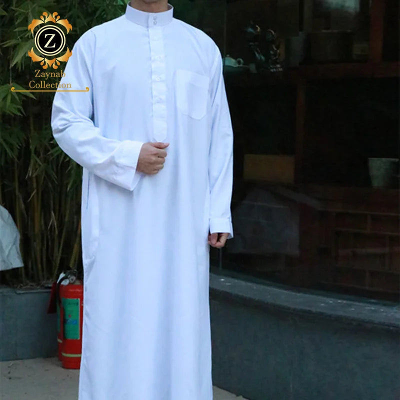 Zaynab Man Thobe Man Solid Color Arabic Saudi Thobe Wholesale Moroccan  Thobe  Design Traditional Jubba
