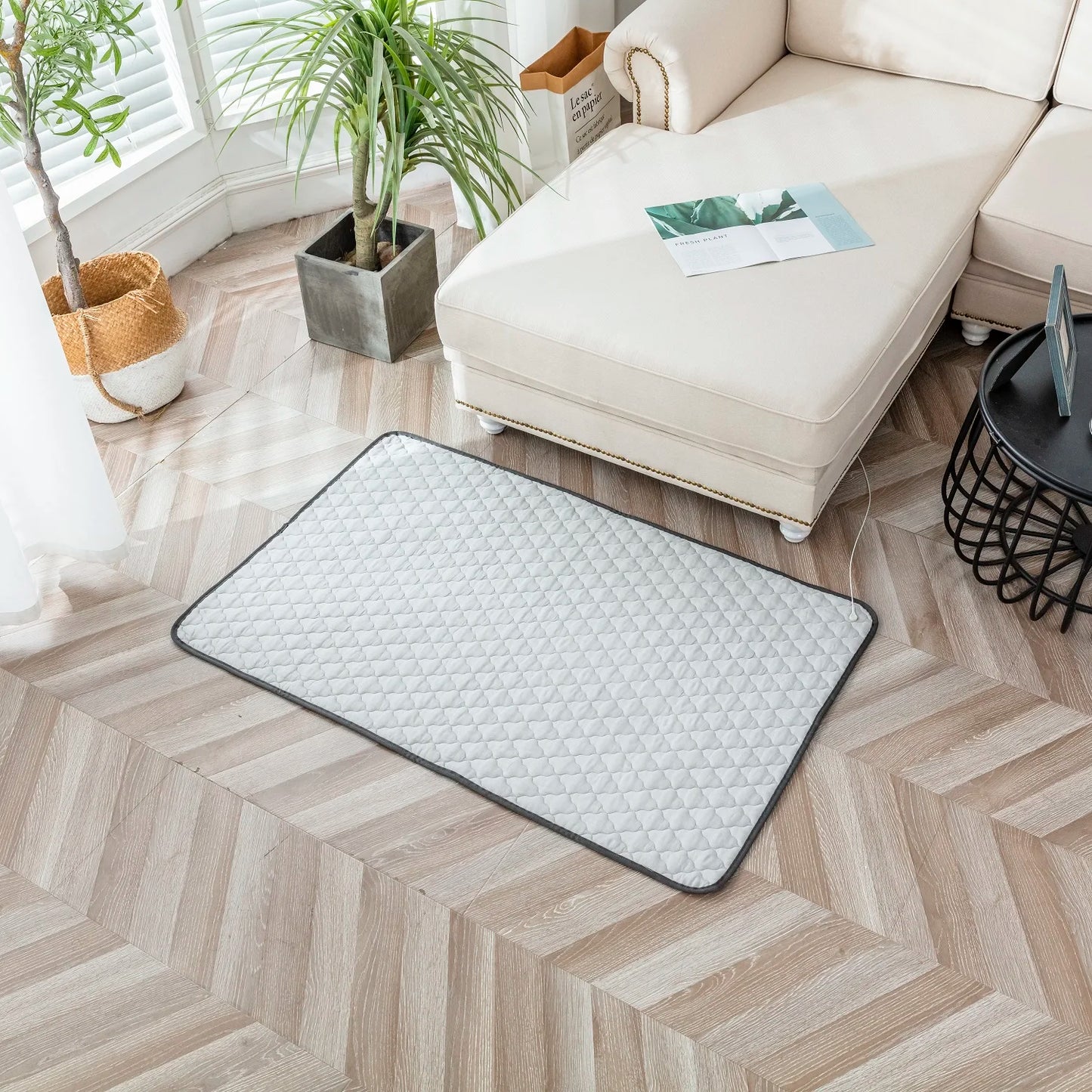 Suede Earthing Quilting Mat Made with Conductive&bamboo Fiber Get Grounded with Silver Fabric Earhing Mat with Grounding Patc