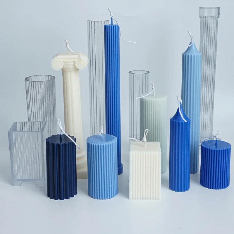 HY Plastic Serration Cylinder Sawtooth Candle Mold for Candle Resin Plastic Decoration Mold