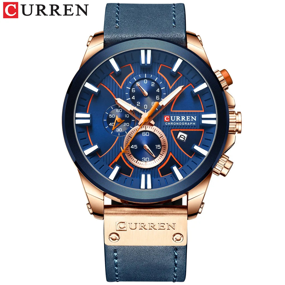 CURREN 8346 Brand Men Luxury Luminous Hands Watch Fashion Leather Waterproof Quartz Watch Men Sport Wristwatch Male Clock