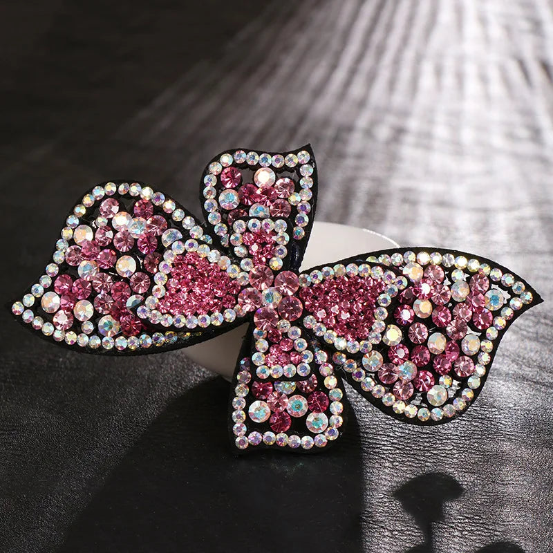 HX-310 Wholesale Crystal Rhinestone Flower Pattern Barrettes Handmade Shiny Hair Clips Party Hair Decoration for Girls Women