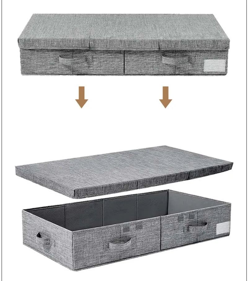Foldable Large Under Bed Storage Bins with Lids Handles