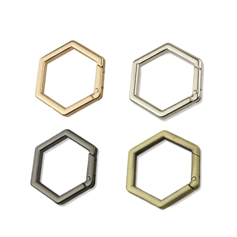 Hardware Accessories Hexagonal Spring Ring Zinc Alloy Bag Handbag Shoulder Strap Pendant Connecting Buckle
