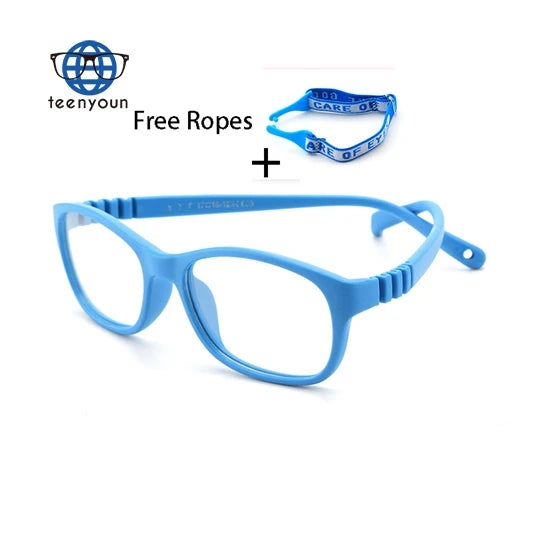 Teenyoun Flexible Silicone Optical Eyeglasses Frame for Girls Anti Radiation Glasses for Kids Computer Blue Light Glasses