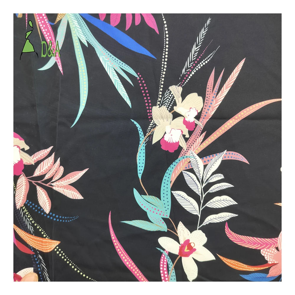 Hot Selling 100% Polyester Hawaiian Summer Floral Printed Fabric Eco-Friendly for Women's Dresses and Curtains