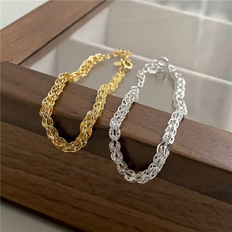 Fine Jewelry Minimalist and Chic 925 Sterling Silver Fine Jewelry Bracelet Rope Chain Bracelet