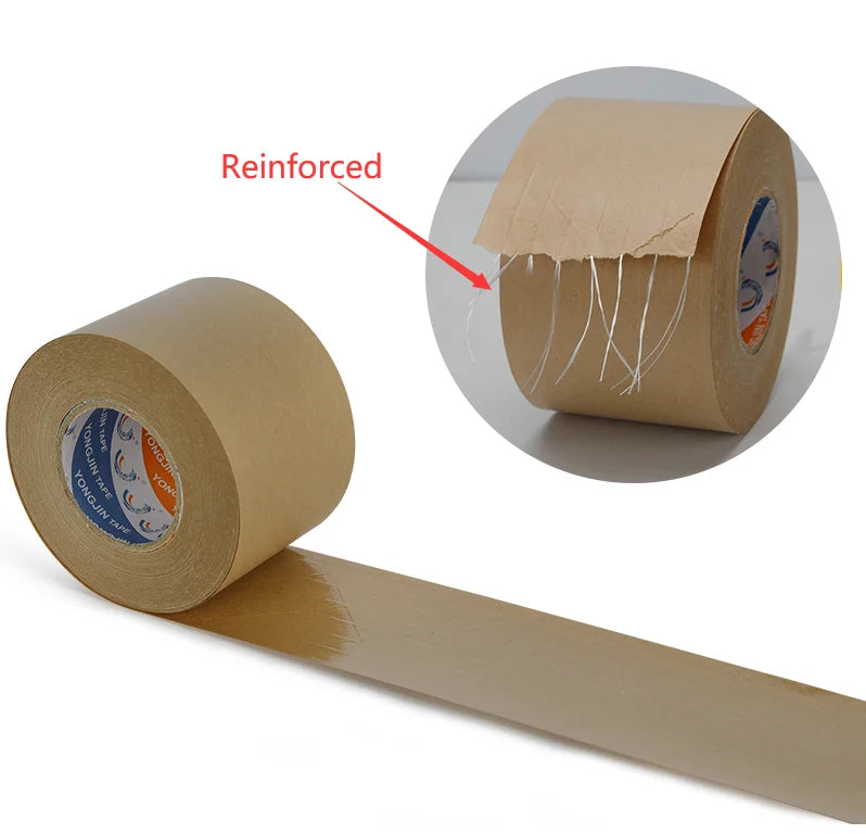 Fiberglass Reinforced Kraft Paper Pressure Sensitive Water Activated Eco Brown Kraft Gum Tape