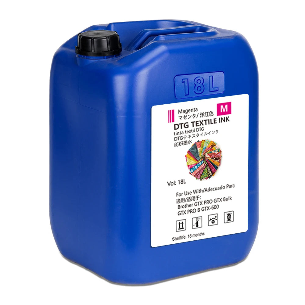 18L GTX Pro B GTX Pro Bulk Bucket Bulk Ink Refill DTG Ink Barrel Drum With Chip for Brother Direct to Garment Printhead
