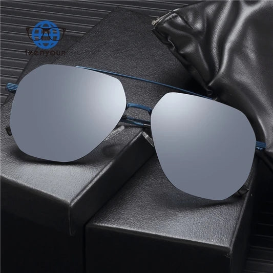 Teenyoun Nylon Oversized Mirror Sunglasses Men UV400 Hot Trending Polarized Sunglasses for Women 2024 Wholesale
