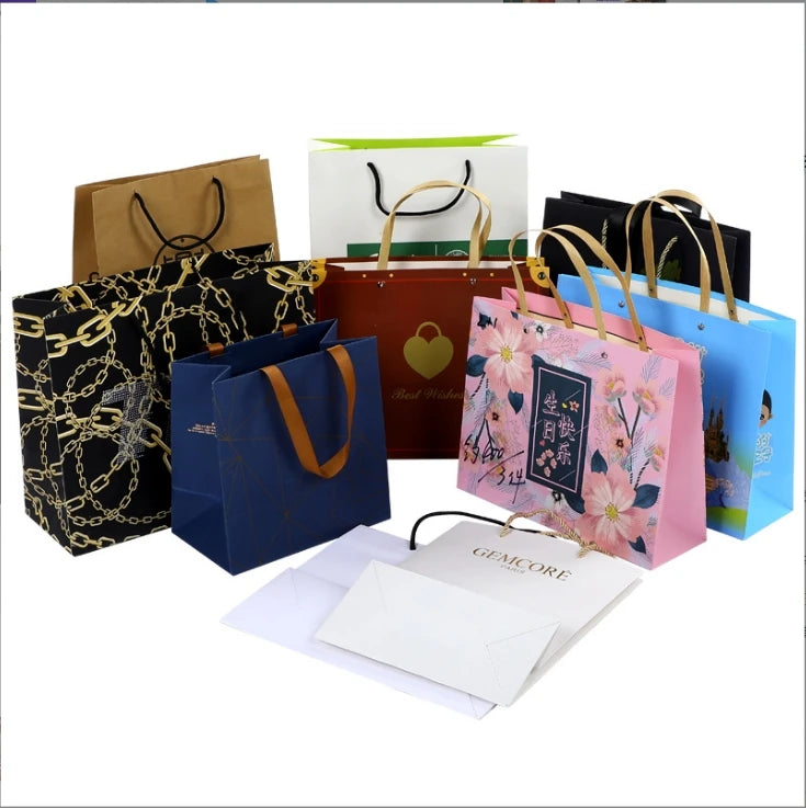 Customized Kraft Paper Bags Package Milk Tea Takeaway Packaging Bag High End Gift Bags Clothing Shopping Handbags