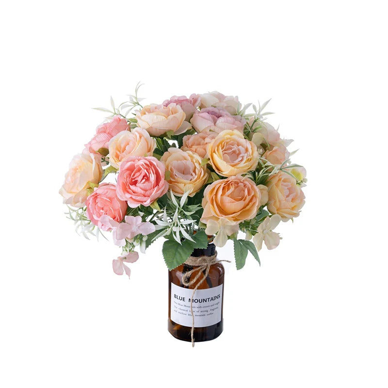 Wholesale 5 Fork   Artificial Peony Bouquet Multi Color Silk Peony  Artificial Decorative Flowers