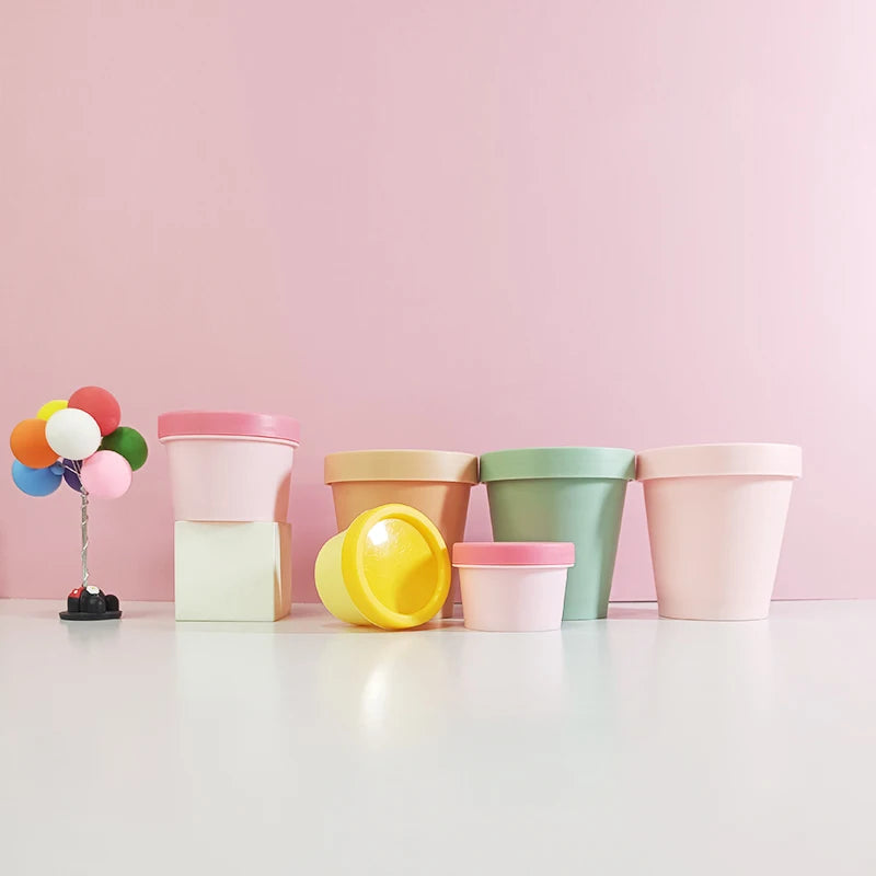 Eco-friendly Recyclable 50g/100g/200g White/Pink/Green PP Container Ice Cream Jar for Skin Care & Eye Cream Packaging