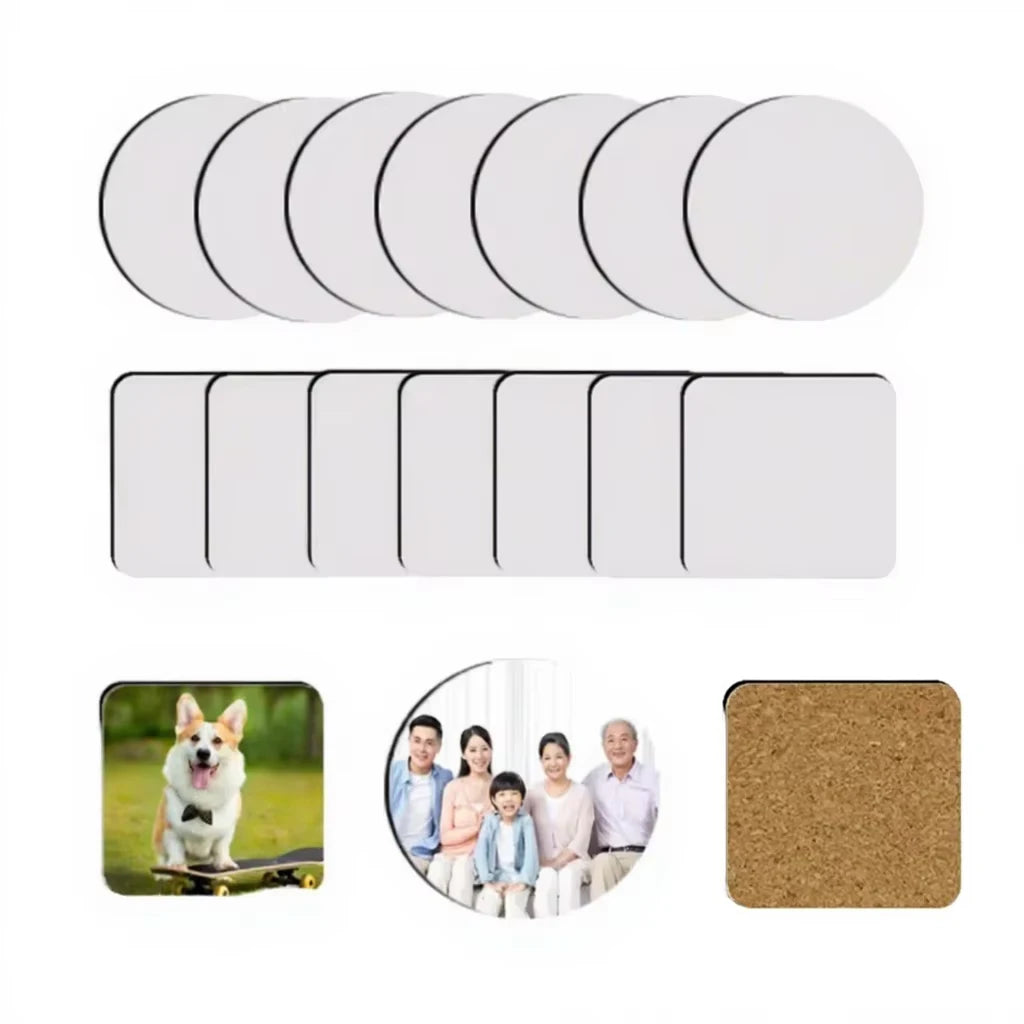 Wholesale Sublimation Blank MDF Cup Coaster With Cork on the Back