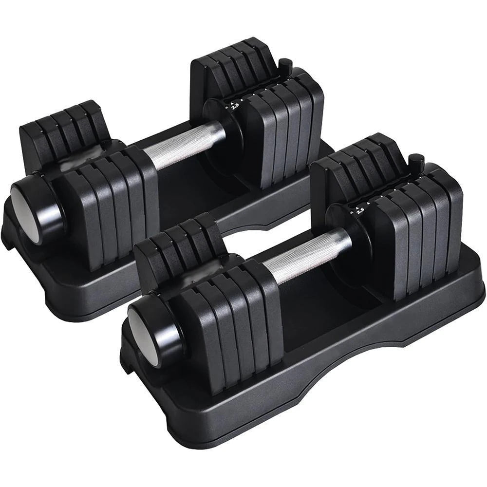 Adjustable Dumbbells 2.5 - 25 kg Weight Adjustment in 1 Second Quick Dumbbell for Muscle Training