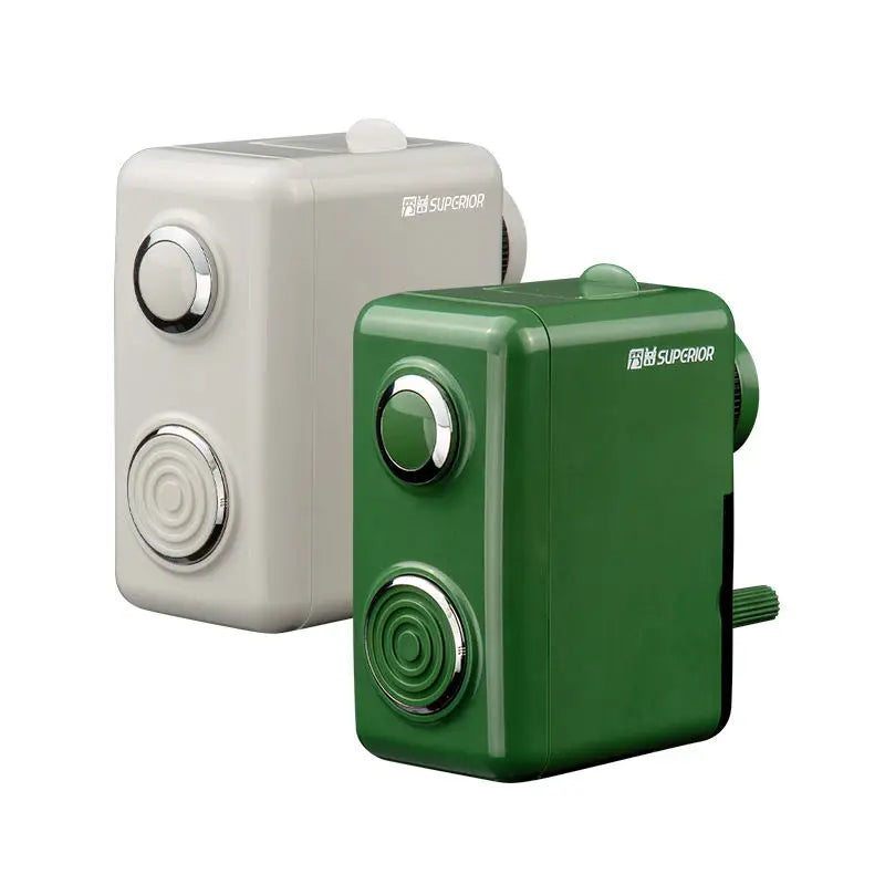 Superior Retro Design Mechanical Pencil Sharpener 3 Colors (Black White Green) Plastic Body Non-Electric Artist Sketching Tool