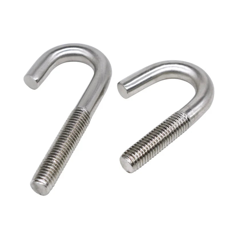304J Stainless Steel J-Shaped Umbrella Handle Hook M5 M6 M8 Non-Standard Screw with Plain Finish Product Category Bolts