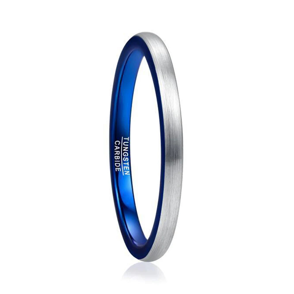 Alin Silver High Brushed Tungsten Rings Trendy Tungsten Wedding Ring Classic Men Rings Jewelry