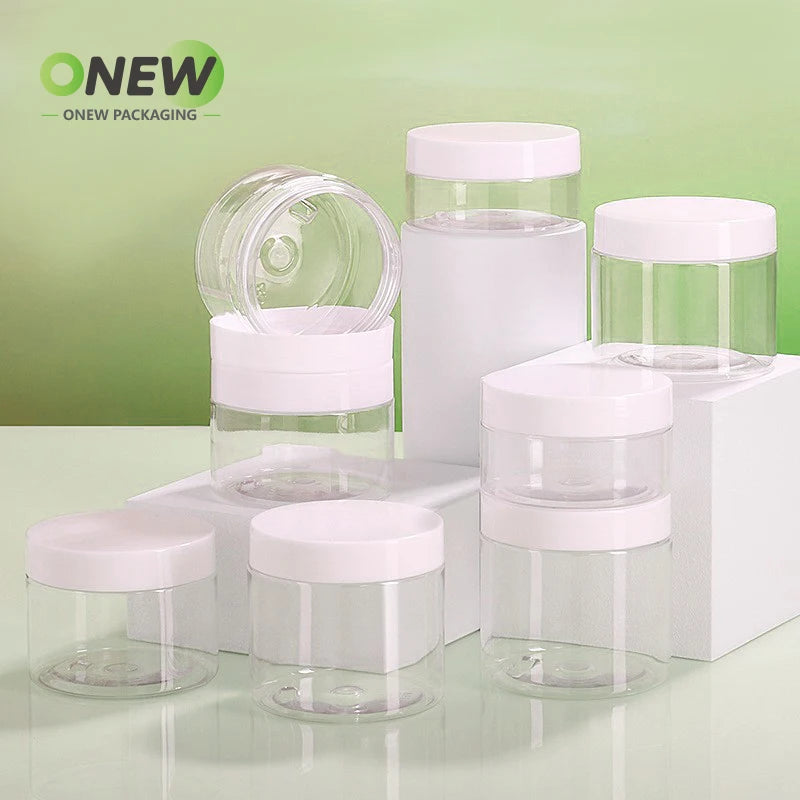 8oz Small Size Packaging Tin Jar for Cosmetic clear Plastic Pet Jars