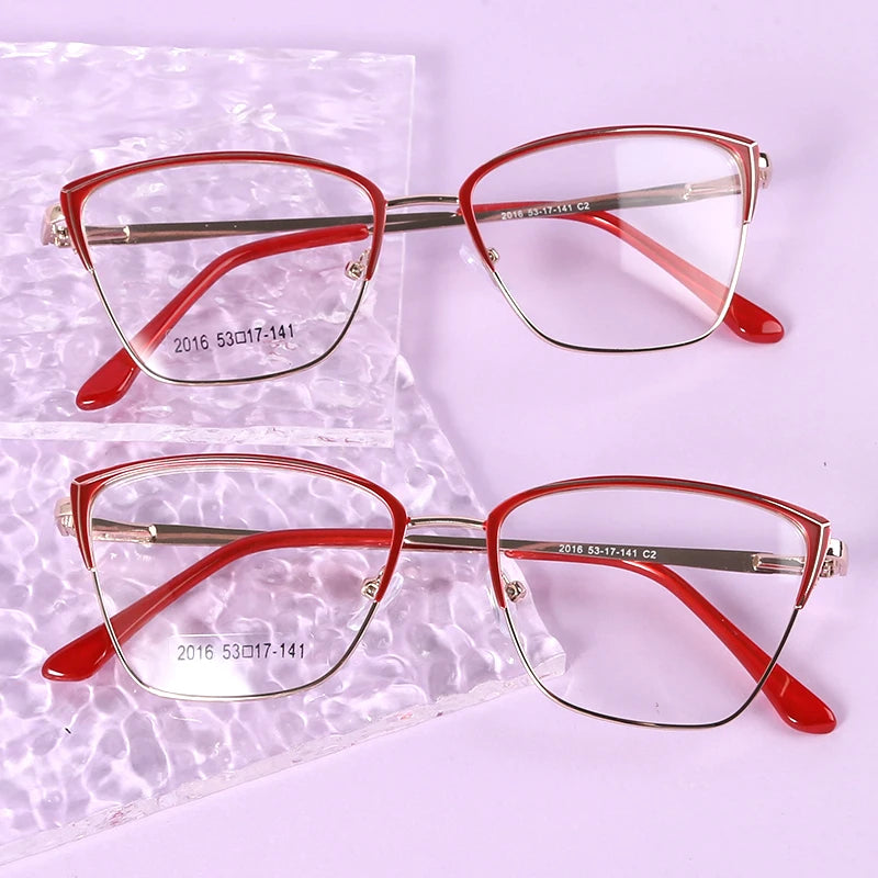 Newest Women Men Spectacle Prescription Cat Eye Metal Frames Optical Glasses Best Price Fashionable Optical Frames