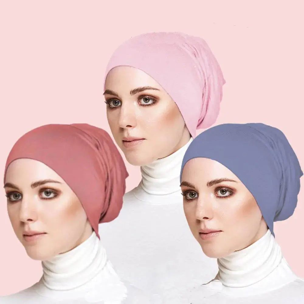 New Soft Modal Muslim Turban Hat Inner Hijab Caps Islamic Underscarf Bonnet India Hats Female Headwrap Turbante Mujer
