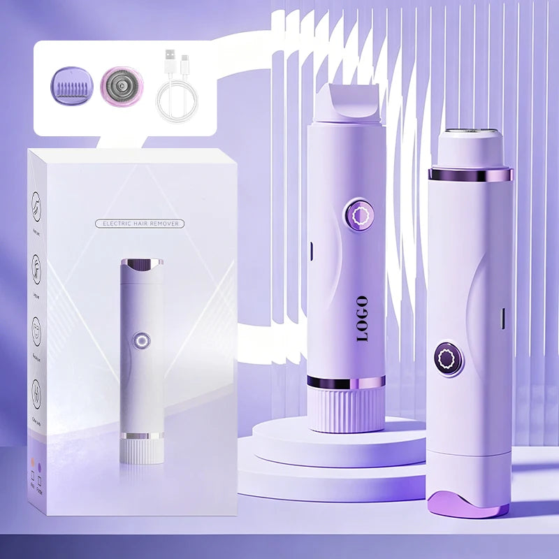 Eyebrow Razor Facial Hair Removal 2 in 1 Eyebrow Trimmer and Epilator Painless Hair Remover Rechargeable Face Shaver LED Ligh