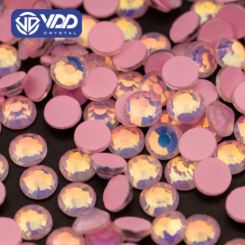 VDD 401 Pink-Nebula SS6-SS30 Glass Rhinestones Crystal Flat Back Glitter Strass Stones for Nail Art DIY Crafts Decorations