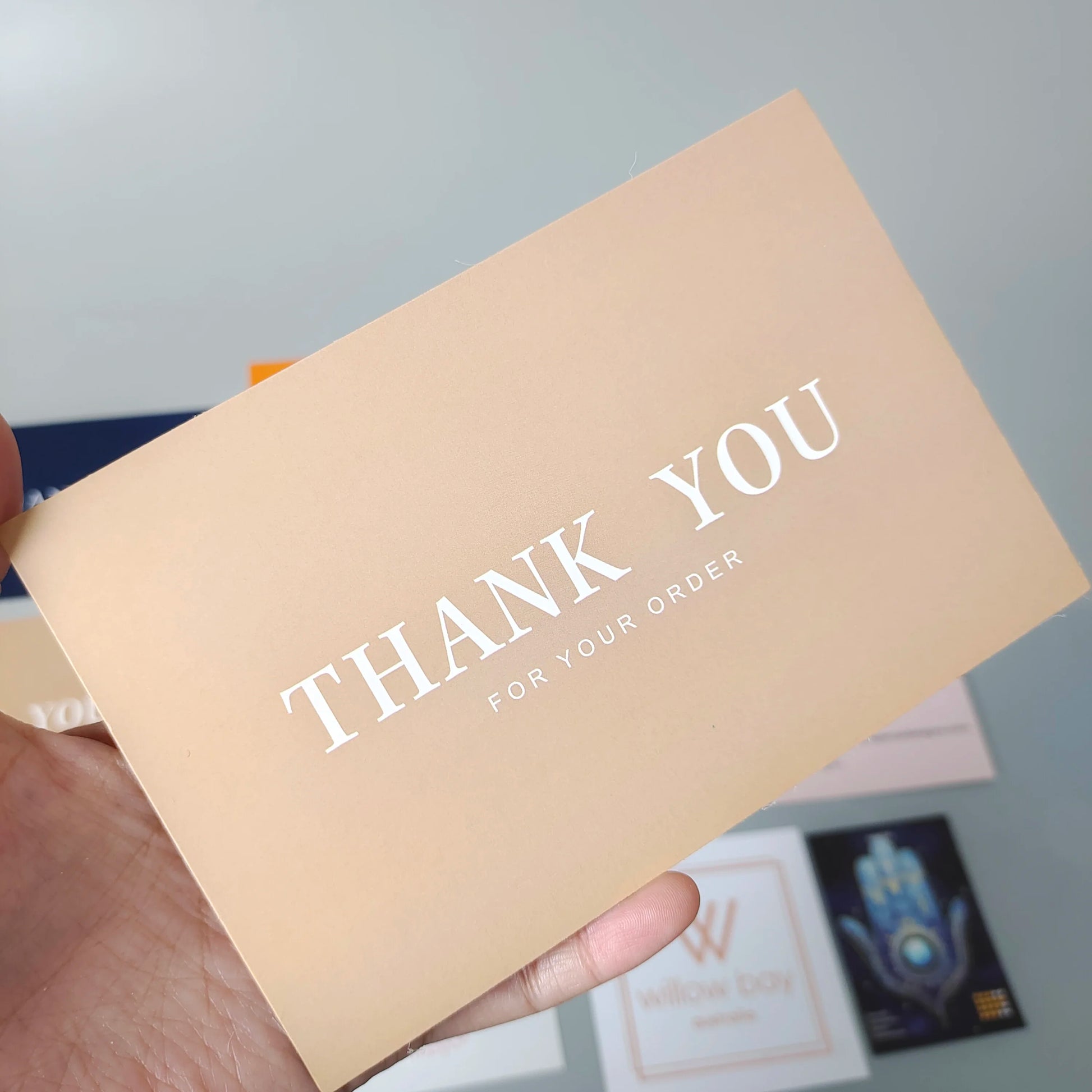 Custom Size logo Printing Thank You Card 400gsm 800gsm Thick Paper Card with Your Own Design Low MOQ Small Business