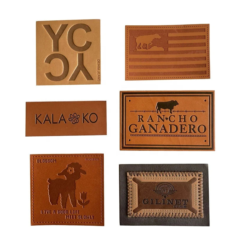 Factory logo Luxury Customization Recyclable PU Leather Suede Leather Printed Embossed Leather Patches for Jeans/Blanket/hats
