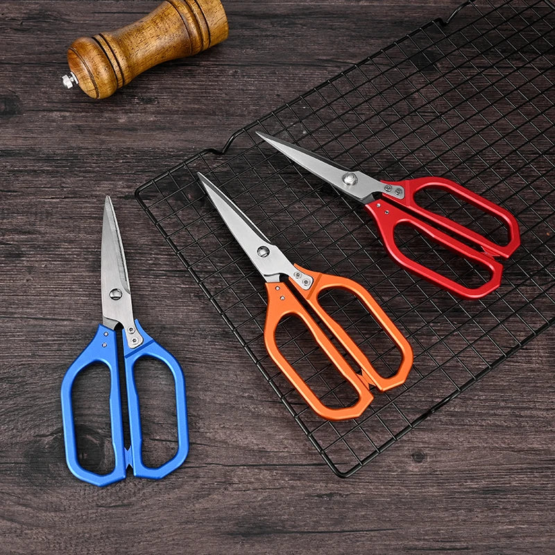 Design Kitchen Scissors Sharp Blade Aluminum Alloy Handle Colorful Plating Household Demountable Kitchen Shears