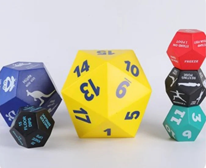 RL Exercise Dice for Home Fitness Workouts WOD Cardio HIIT and Sports