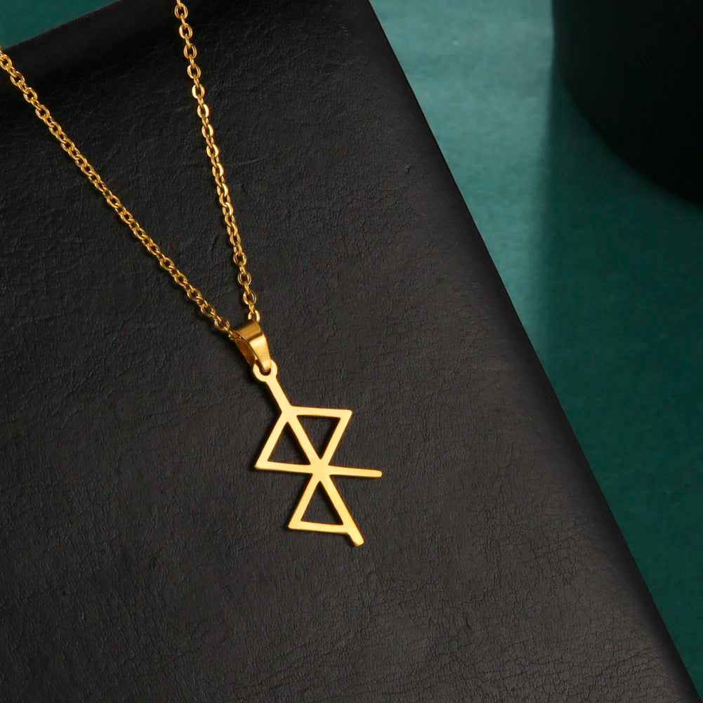 Viking Rune Amulet for Love and Peace Pendant Stainless Steel Necklace Fashion Jewelry Necklaces for Woman Men