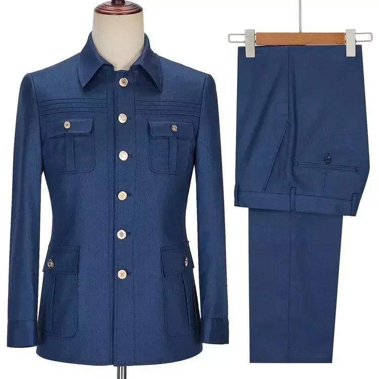 XS-5XL Business Casual Suit Groom and Groomsman Wedding Banquet Suit Dress 2-piece Suit Jacket and Pants Set New Fashion
