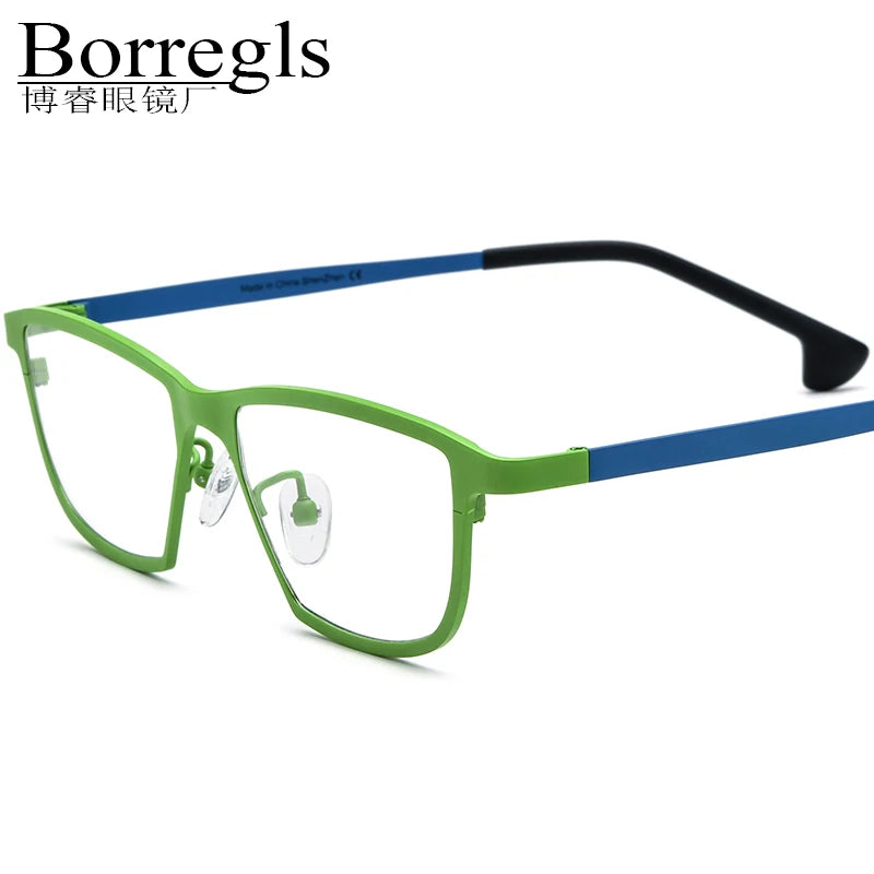 Borregls Colorful Titanium Glasses Frame Men 2025 New Brand Designer Square Eyeglasses Women High Quality Optical Eyewear 185