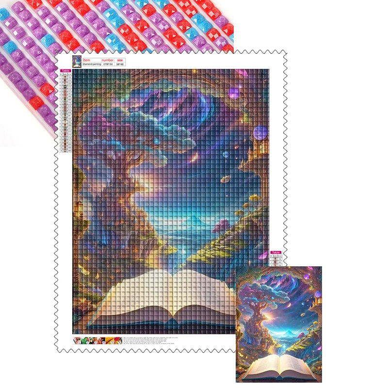 5d Diamond Painting Kit Wonderland in Book DIY Fairy Dust Drills Custom Diamond Painting Set