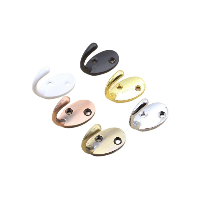 Farmhouse Zinc Alloyed Metal Hooks 6 Colors Decorative Rustic Coat Hooks Rack Wall Mounted Single Prong Robe Hook Clothing