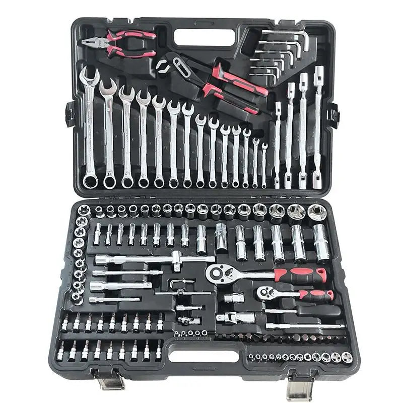 Srunv Goodking 137pcs 1/2 3/8 1/4 Inch Integrated Household Multifunction Drive Flexible Head Ratchet Wrench Socket Tool Kit 