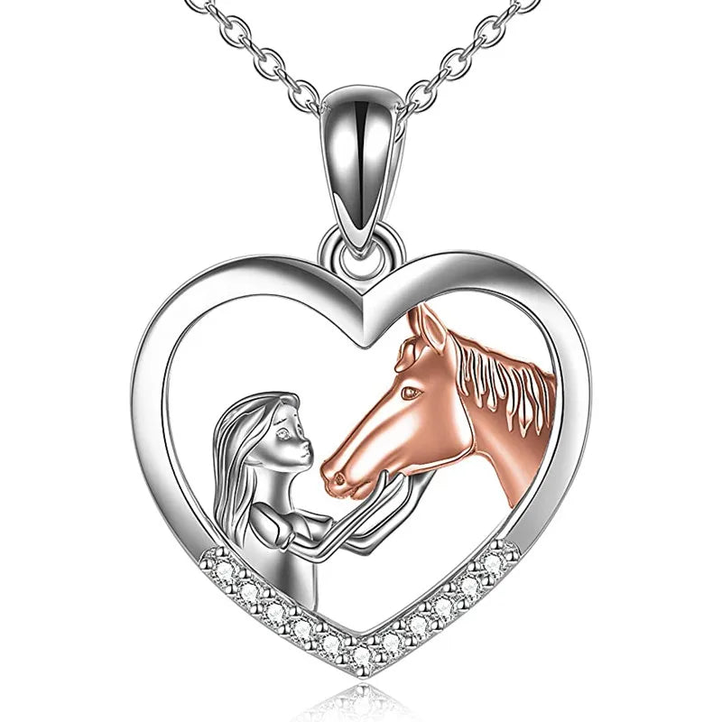 CAOSHI Mother's Day for Two-tone Plating Design Creative Anniversary Gift Fashion Women Zirconia Jewelry Necklace Wholesale