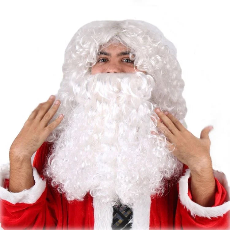 Fashion Good Cheap Synthetic Cosplay Wigs Quality White Santa Wig and Beard
