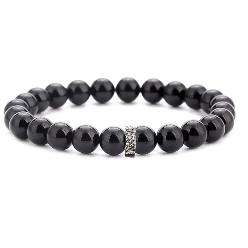 Hot Selling Natural Stone Bead Bracelets Magnetic Cross Eye Design Wholesale Fashion Jewelry Bangles
