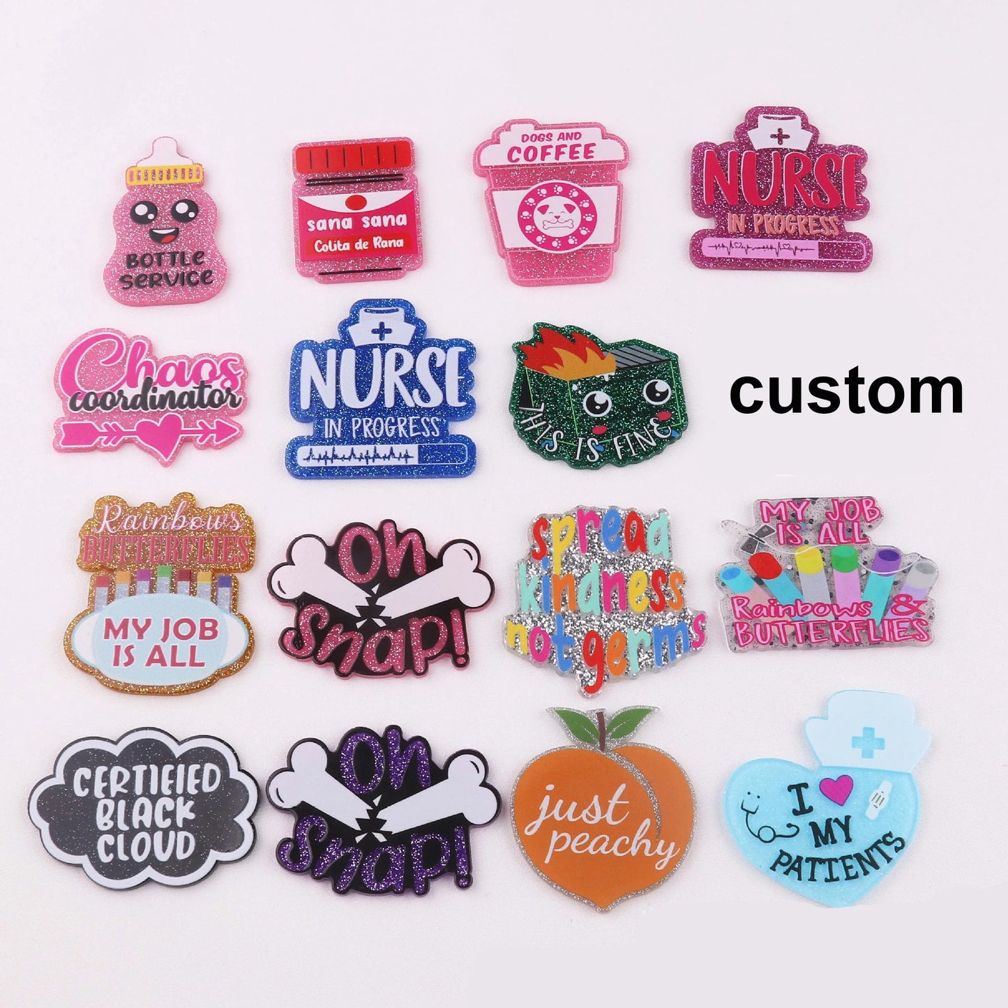 Custom 2024 New Style Nurse Accessories Acrylic Badge Reel Scrub Life Nurse Heroes Stethoscope Badge Holder Accessories