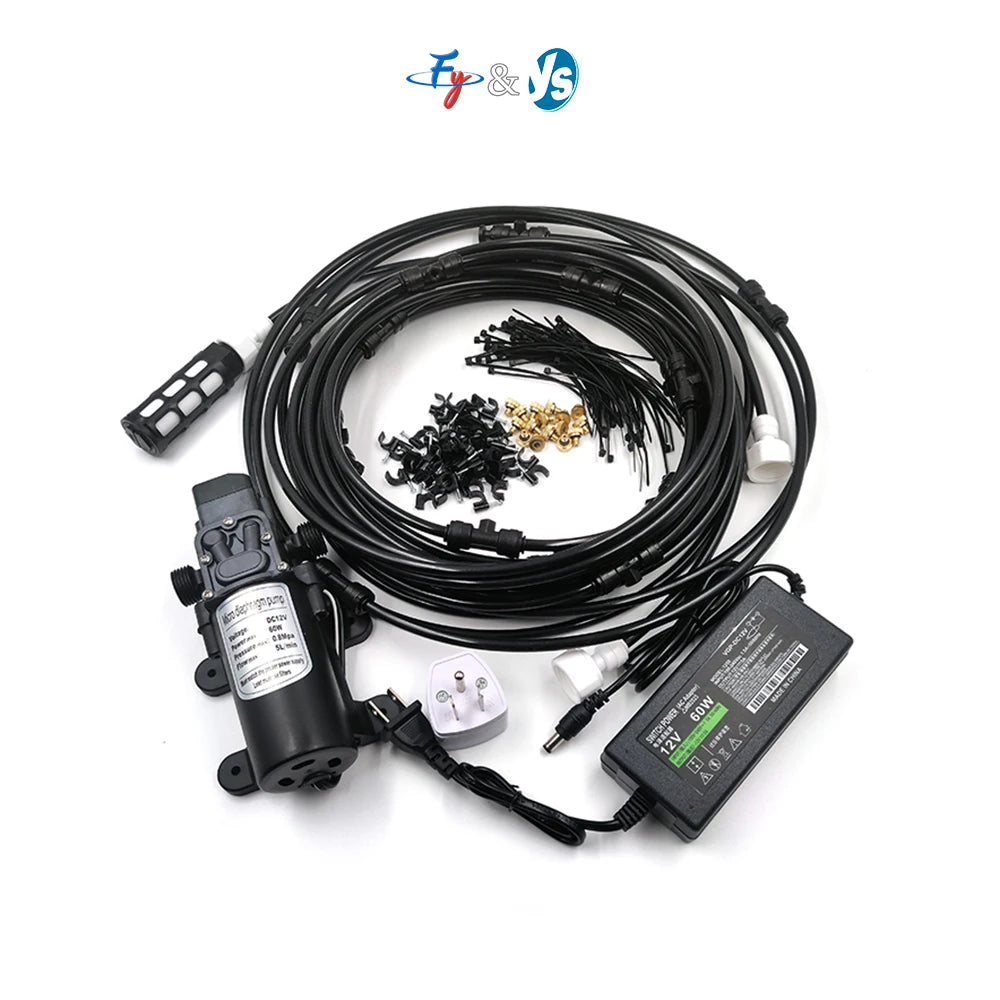 Low Pressure Spray System 12V Pump Set Comes with Filter for Outdoor Cooling and Humidification Agricultural Irrigation