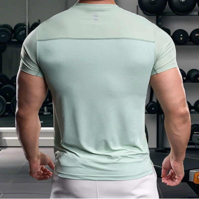 Casual Fitness Dry Fit Shirts Sport Men Crew Neck Gym Short Sleeve Top Summer Fashion Plain T Shirt for Print