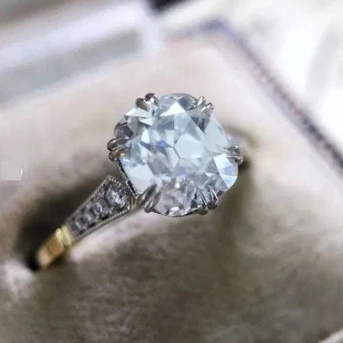 CAOSHI Understated Two Tone Plated Imitated Diamond Wedding Engagement Elegant Trendy Women Rings Hot Selling Cheap Round Rin