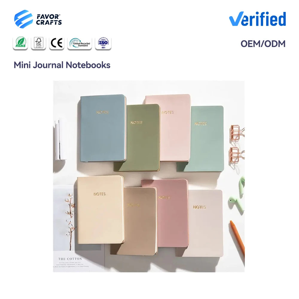 Elegent Dotted Lined Pages Solid Color Mini Journal Notebooks with LOGO Foiled