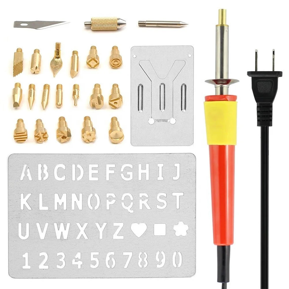 TOPEAST Red 120V US Plug Professional Wood Burning Tool Set CE ROHS Certified Pencil Grip Pen Kit Extra Tips Plastic Box HOBB