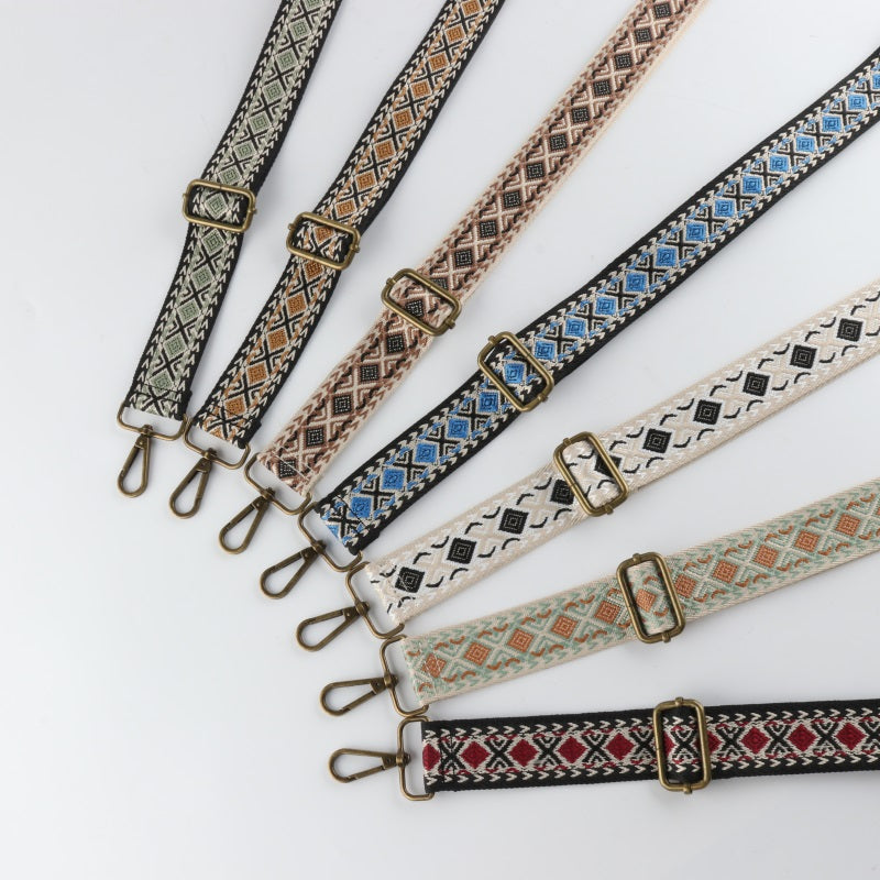Custom Designer Crossbody Adjustable Replacement Wide Bags Straps Women Flora Woven Shoulder Strap Handbag for Bags